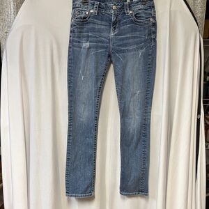 Miss Me Distressed Blue Skinny Jeans